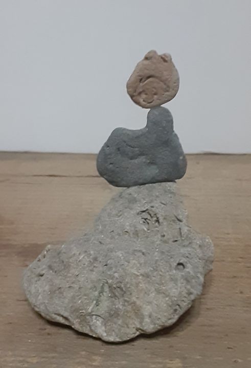 Cat on a Rock Statue - Jill's Art With Nature