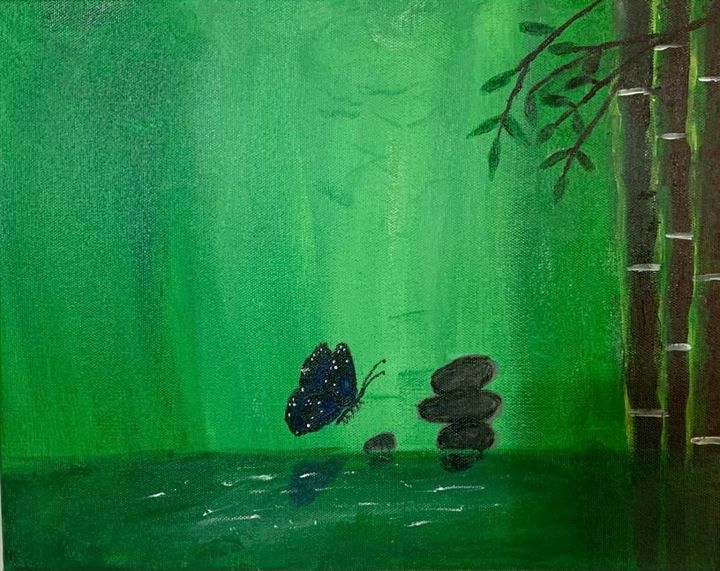 Step by Step Acrylic Painting on Canvas for Beginners/ Nature Scenery  Painting/ Go Green Painting 