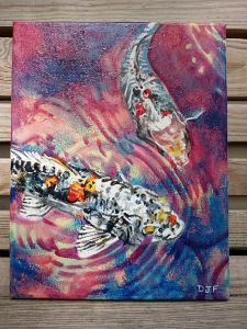 Two Koi Fish - Deborah Forrest - Paintings & Prints, Animals, Birds ...