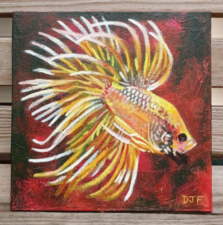 Golden Beta Fish - Deborah Forrest - Paintings & Prints, Animals, Birds ...