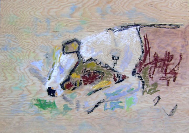 spotted dog (with stick) - Norman Allan
