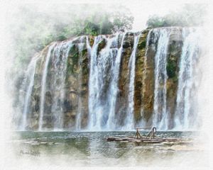 Enchanted waterfall - Art by Juie - Paintings & Prints, Landscapes