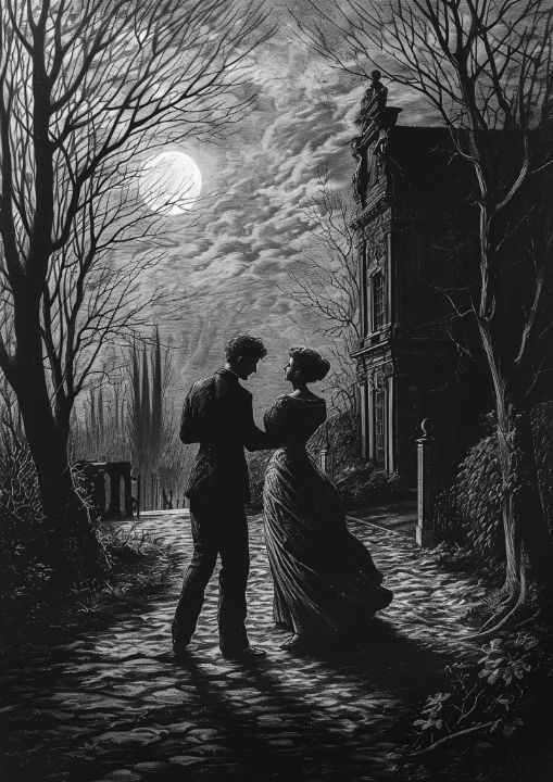 Moonlit Serenade Anass Benktitou Drawings And Illustration People And Figures Love And Romance 