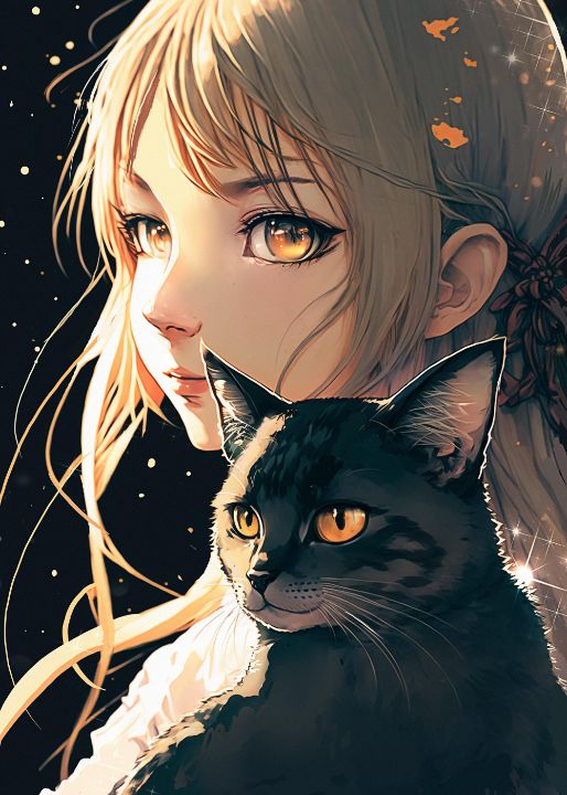 Black Cat Anime Girl Wallpaper Download | MobCup