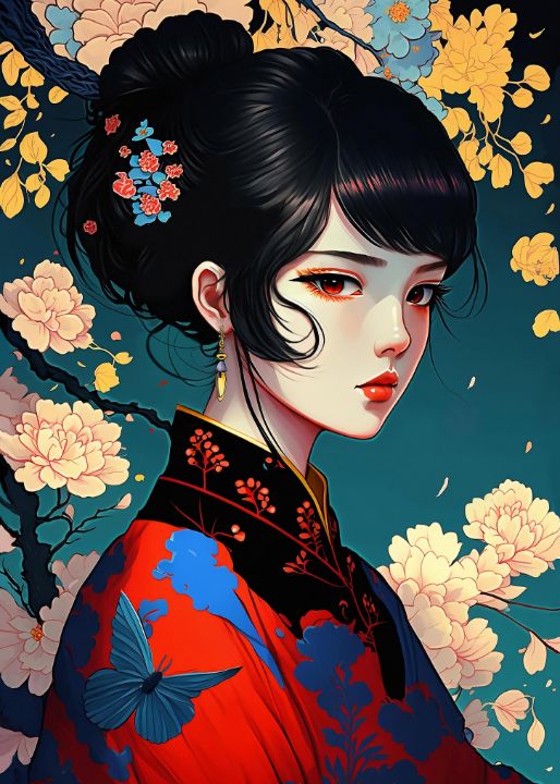 Illustration Geisha: Art & Tradition Japanese Culture | Japanese Girl