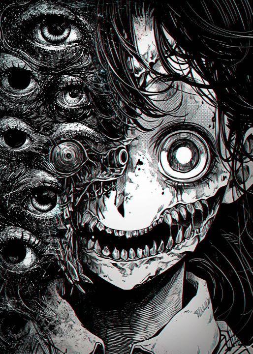 Creepy manga CLOWN horror Halloween Frightening , an art print by Anass  Benktitou - INPRNT
