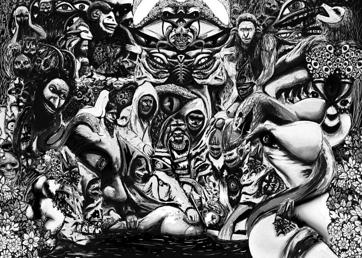 Offering to the Dark Lord Occult 666 - Anass Benktitou - Drawings