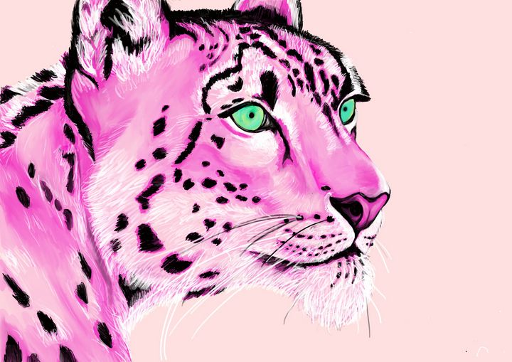 Pink Leopard - KLD ARTHOUSE - Digital Art, Animals, Birds, & Fish, Wild  Cats, Leopard & Jaguar - ArtPal