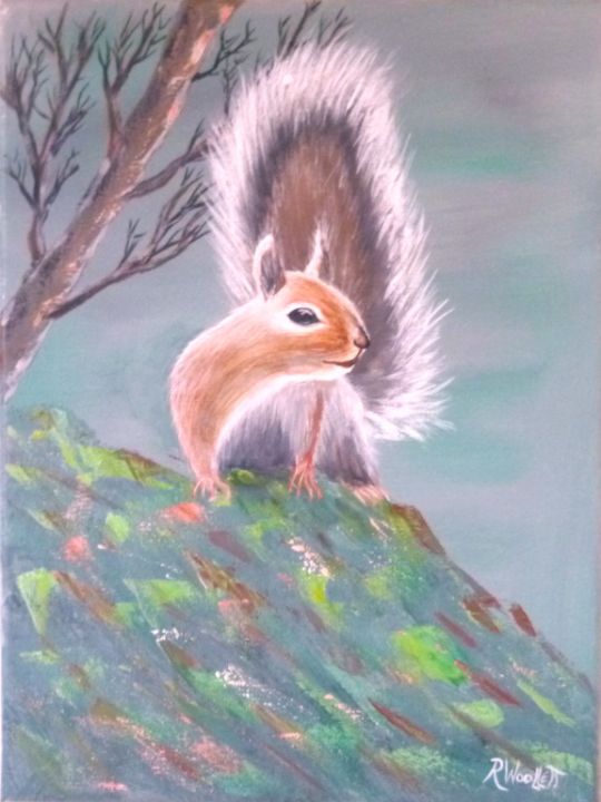 Christmas Tree Painting on Canvas, Christmas Animals 9x12