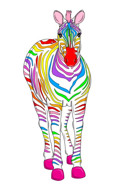 Rainbow Zebra - Melanie Jeyakkumar - Digital Art, Animals, Birds, & Fish,  Zebras - ArtPal