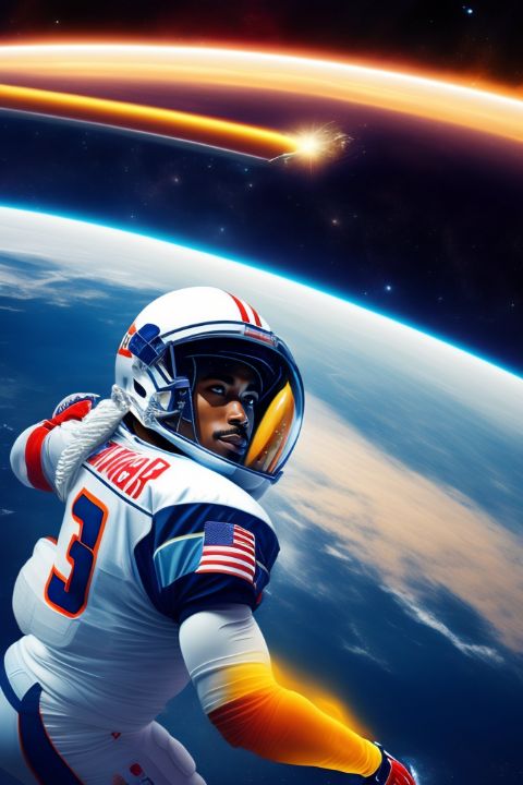 astronaut in space playing a sport