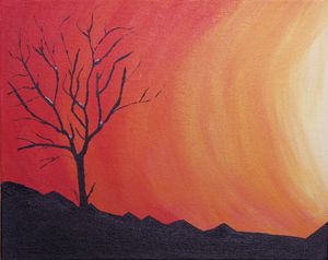 Sunset with Bare Tree