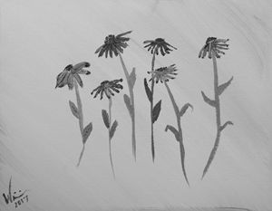 Monochrome - Pressed Flowers 11 x 14