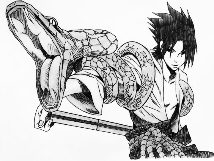 My finished drawing of Sasuke Uchiha from Naruto Shippuden. : r/drawing
