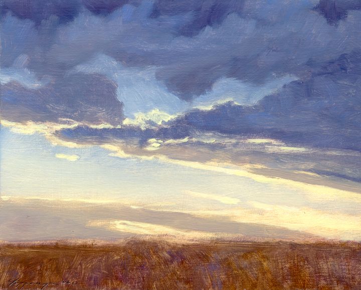 prairie sunset painting