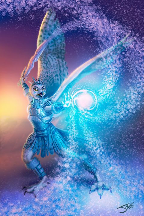 Snowy Owl Warrior Princess - Artistic Jax