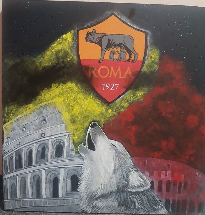 A.S. Roma Giallorossi - MADE BY KATE - Paintings & Prints, Sports &  Hobbies, Soccer - ArtPal