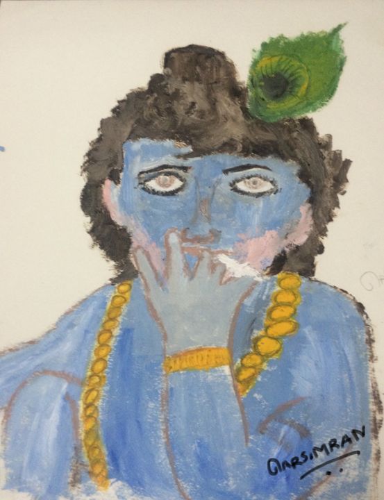 Krishna drawing, Krishna art, Krishna painting