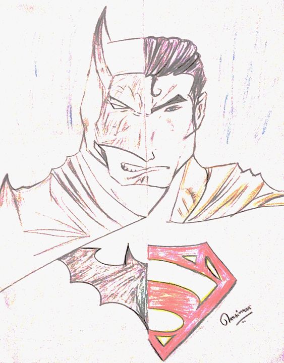 superman and batman sketches