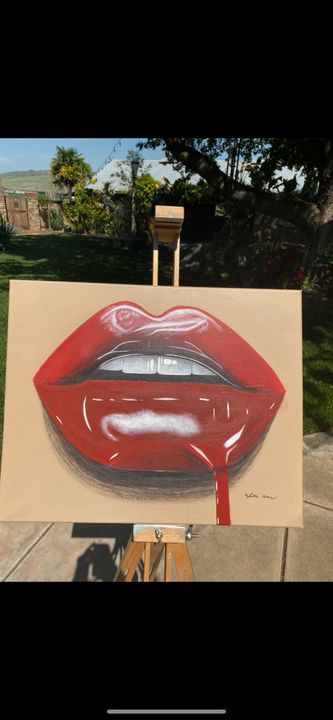 Red Glossy lips - Ethan Azevedo