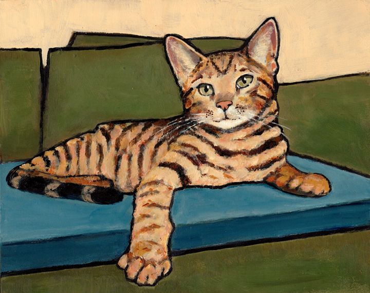 Bengal Cat Stretching  Art Print for Sale by ElegantCat