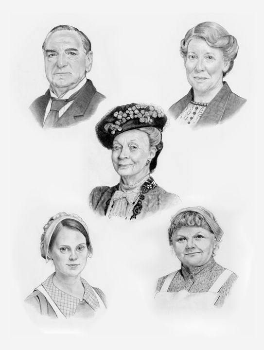 Downton Abbey Character Portraits - Joyce's Art - Drawings ...