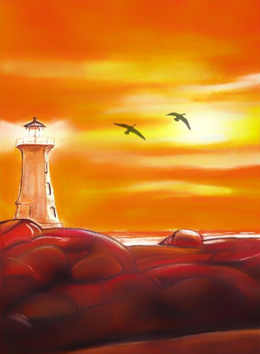 Lighthouse Sunset - Kat Gail Art Photography