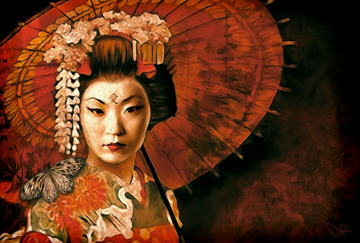 Geisha - de Boer Gallery - Paintings & Prints, Ethnic, Cultural ...