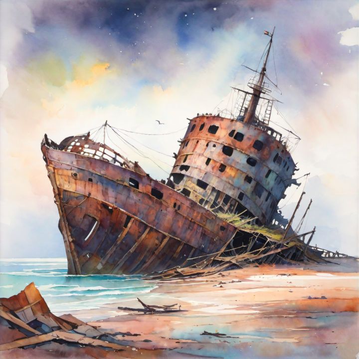 Old Abandoned Ship Wreck Fantastic Designs Digital Art AI old-abandoned-ship-wreck-fantastic-designs-digital-art-ai
