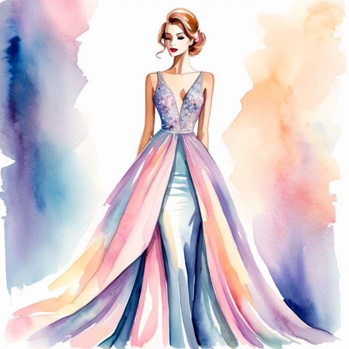 Elegant Evening Gown 7 Fantastic Designs Digital Art AI