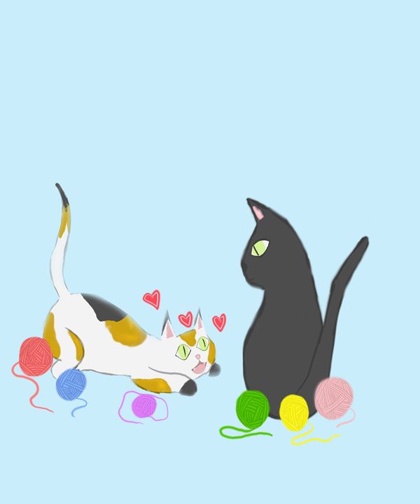 Lovely Cats n' Yarns - BlooMoonArts
