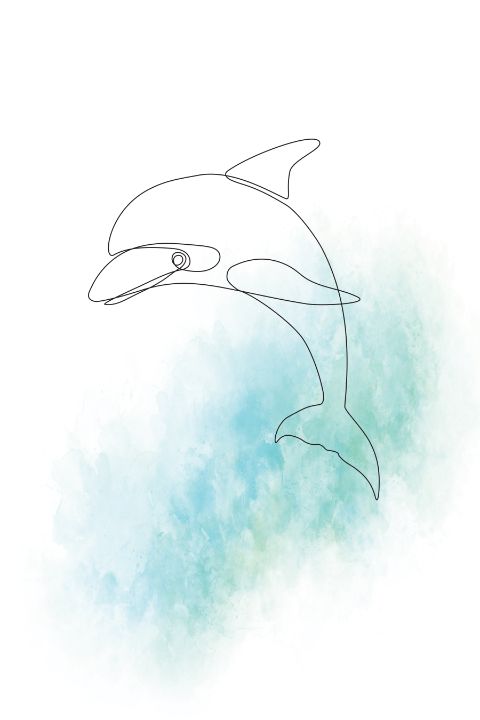 dolphin jumping out of water drawing