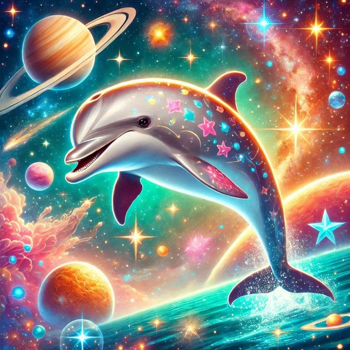 Dolphin In Space - UniquePhotoArt - Digital Art & AI, Animals, Birds ...