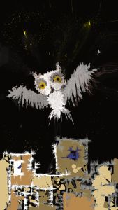 Owl above cityscape - Stoogi moo