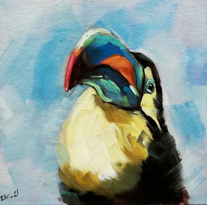 Toucan Portrait Wild Bird Art - Zhanna Kan - Paintings & Prints ...