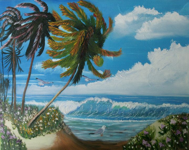 Palm Breeze - DML Studio - Digital Art & AI, Landscapes & Nature