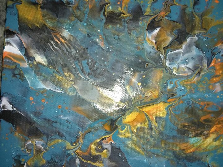 Acrylic Pour Painting Black Beauty