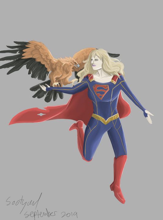 Supergirl and Golden Eagle - Emily Grayson Arts