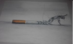 cigarette is a killer evil - john mikel - Drawings & Illustration, Fantasy  & Mythology, Other Fantasy & Mythology