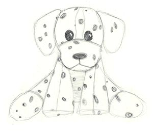 hand drawn dalmatian stuffed animal - CharmedPix - Drawings & Illustration,  Animals, Birds, & Fish, Dogs & Puppies, Dalmatian - ArtPal