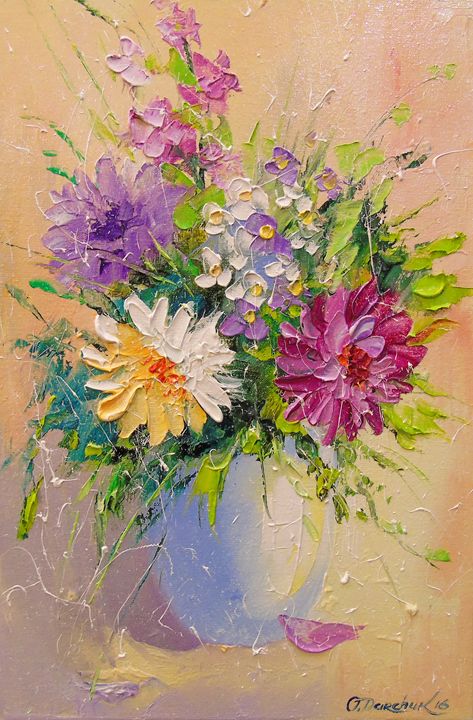 A bouquet of meadow flowers - Olha Darchuk - Paintings & Prints, Flowers,  Plants, & Trees, Flowers, Other Flowers - ArtPal