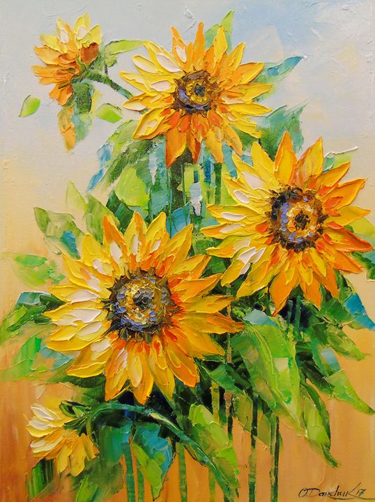 Sunflowers - Olha Darchuk - Paintings & Prints, Flowers, Plants ...