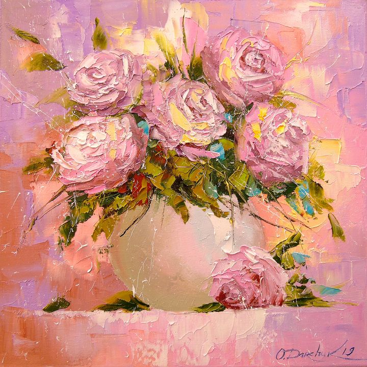 A bouquet of delicate roses - Olha Darchuk - Paintings & Prints ...