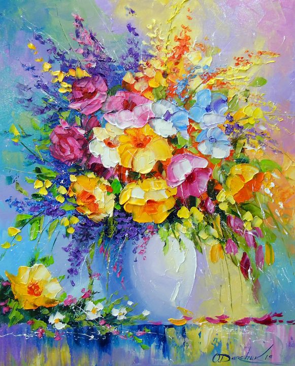 Bouquet of summer flowers - Olha Darchuk - Paintings & Prints, Flowers ...