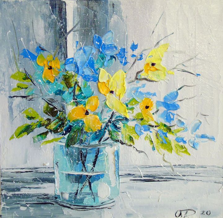 Bouquet of garden flowers - Olha Darchuk - Paintings & Prints, Flowers ...