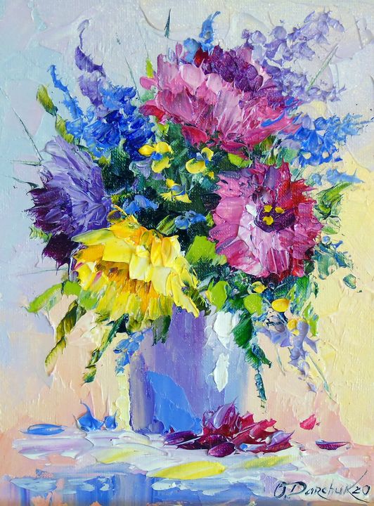 Bouquet of summer flowers - Olha Darchuk - Paintings & Prints, Flowers ...