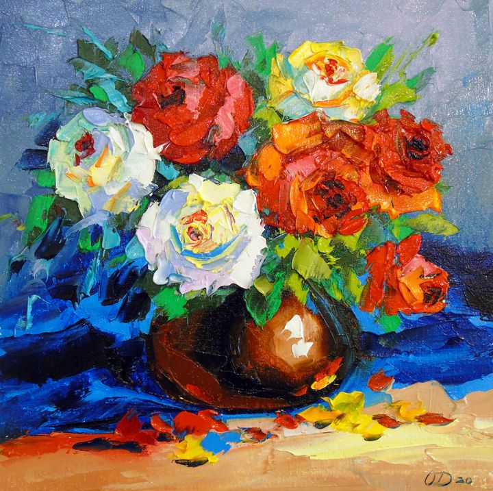 Bouquet of red and white roses - Olha Darchuk