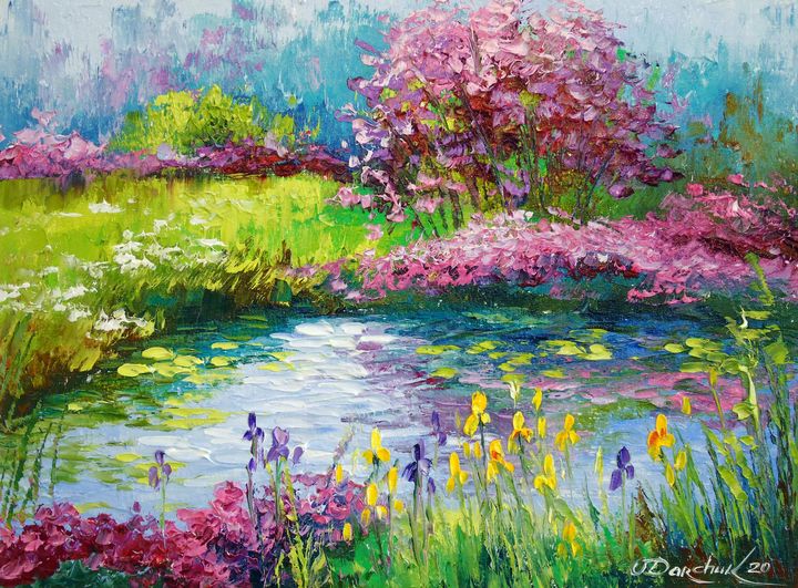 Blooming pond - Olha Darchuk - Paintings & Prints, Flowers, Plants ...