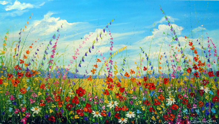 Field of Wild Flowers Painting