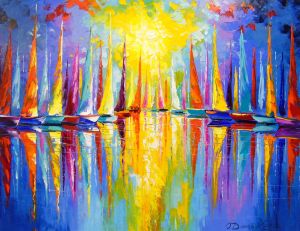 Rainbow sailboats